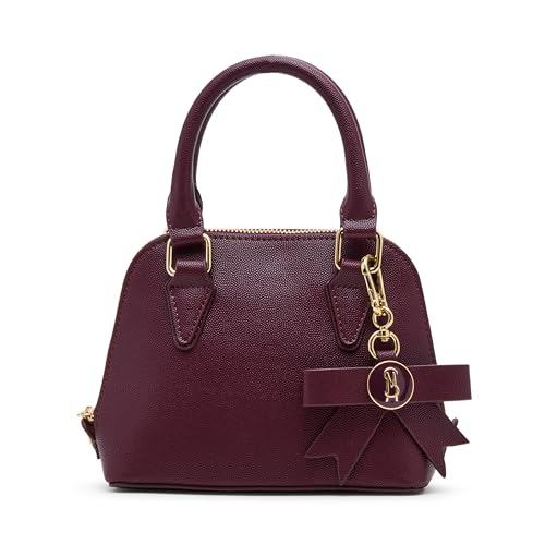 Steve Madden Damen Top Handle Crossbody with Hope Umhängetasche mit Tragegriff Oben mit Hangoff Charm, Bordeaux von Steve Madden
