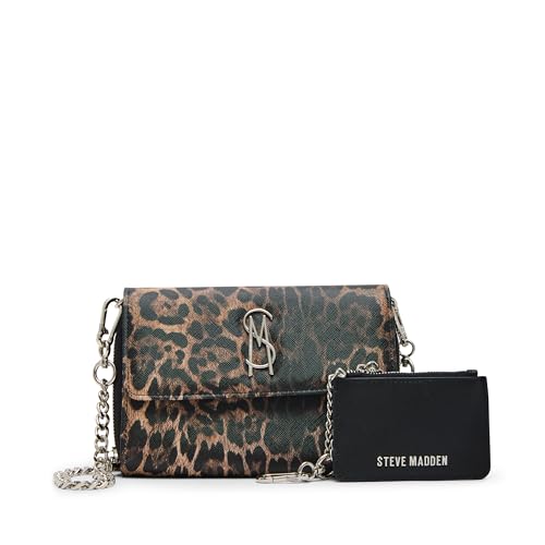 Steve Madden Damen Wallet with Pouch Gift Set Carina-B Geldbörse Crossbody mit Tasche Geschenkset, Leopard von Steve Madden