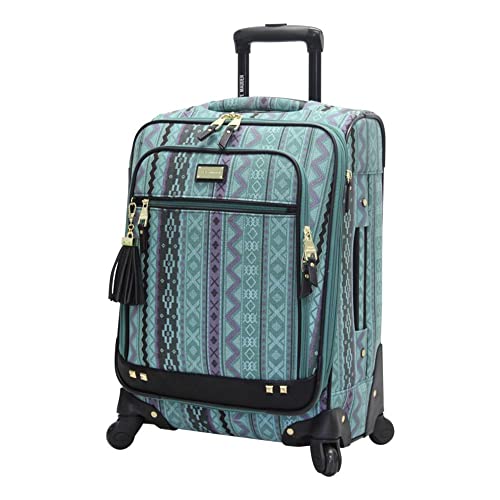Steve Madden Designer-Gepäckkollektion – Leichter Softside-Koffer für Damen und Herren – strapazierfähige 50,8 cm große Tragetasche mit 4 rollenden Spinner-Rädern, Legends Turquoise, 50,80 cm, von Steve Madden