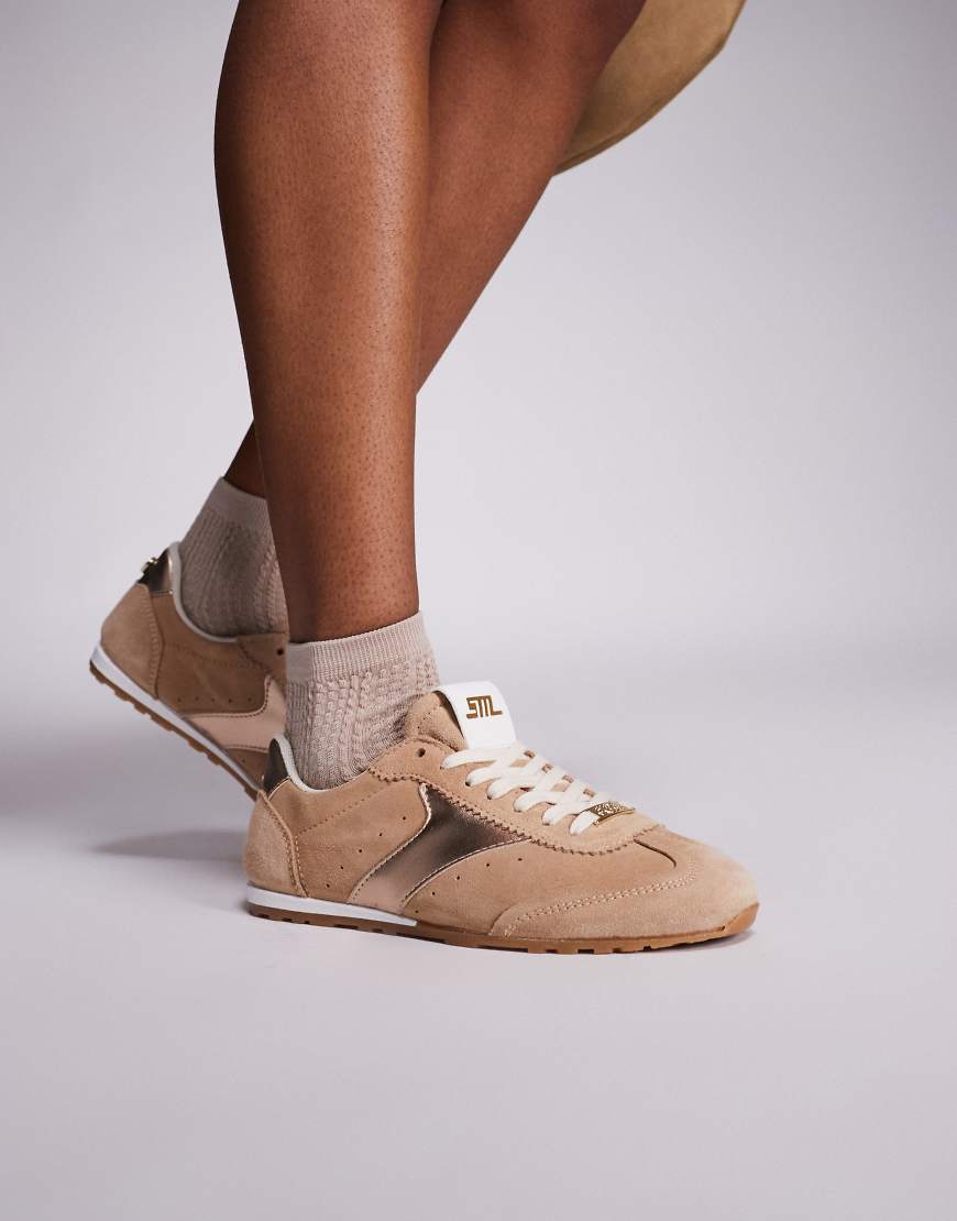 Steve Madden - Fan Fav - Sneaker in Altrosa mit dünner Sohle-Goldfarben von Steve Madden