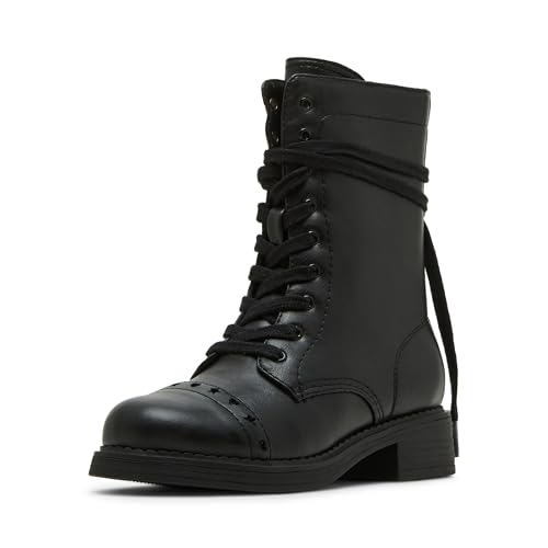 Steve Madden Frankie Combat Boot für Mädchen, Schwarz, 3 Little Kid von Steve Madden
