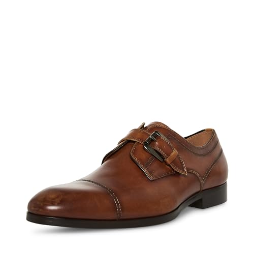 Steve Madden Herren Covet Mönch-Schnallenschuh, Cognac Leder, 43 EU von Steve Madden