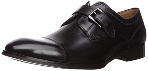 Steve Madden Herren Covet Mönch-Schnallenschuh, schwarzes Leder, 40 EU von Steve Madden