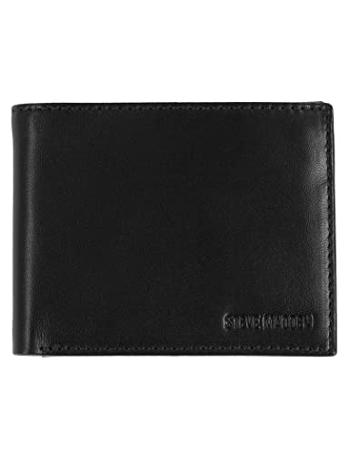 Steve Madden Herren Leather RFID Blocking Wallet with Extra Capacity Id Window Geldbrse, schwarz von Steve Madden