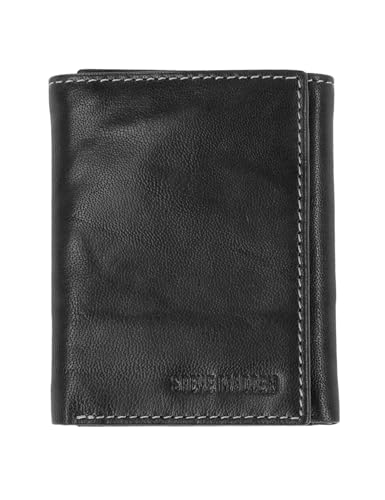 Steve Madden Herren Leather RFID Wallet Extra Capacity Attached Flip Pocket Geldbörse, Schwarz (Antiquität) von Steve Madden