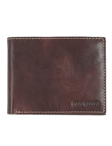 Steve Madden Herren Leather RFID Wallet Extra Capacity Attached Flip Pocket Geldbrse, Braun (Antiquität), Einheitsgröße von Steve Madden