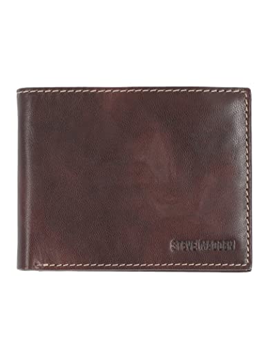 Steve Madden Herren Leather RFID Wallet Extra Capacity Attached Flip Pockets Geldbrse, Braun/Antik, Einheitsgröße von Steve Madden
