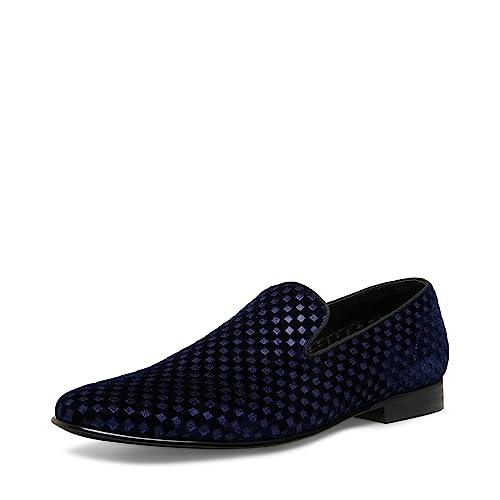 Steve Madden Herren Lifted Loafer, Blauer Samt, 43/44 EU von Steve Madden