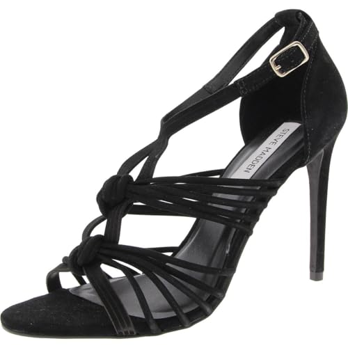 Steve Madden Lydia verstellbare Damenschuhe aus Nubukleder, Schwarz Nubuk, 40 EU von Steve Madden