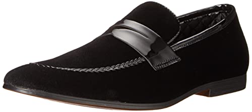 Steve Madden Herren Halbmond Penny Loafer, Black Velvet, 42 EU von Steve Madden