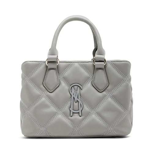 Steve Madden Mickey Crossbody mit gestepptem Tragegriff oben, Hellgrau, Einheitsgröße von Steve Madden