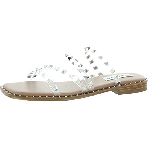 Steve Madden Damen Skyler Flache Sandale, Transparent, Mehrfarbig, 37 EU von Steve Madden