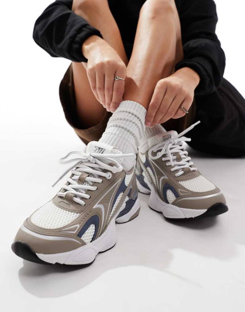 Steve Madden - Speedster-E - Sneaker in Schieferblau und Taupe-Neutral von Steve Madden