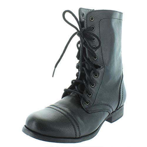 Steve Madden TROOPA Damen Combat Boots, Black, 41 EU von Steve Madden