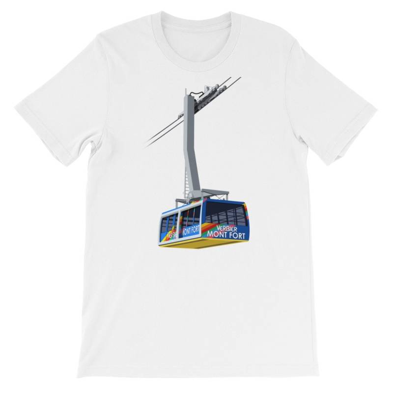 Verbier Ski Resort-Kurzarm Unisex T-Shirt von SteveAshillustration