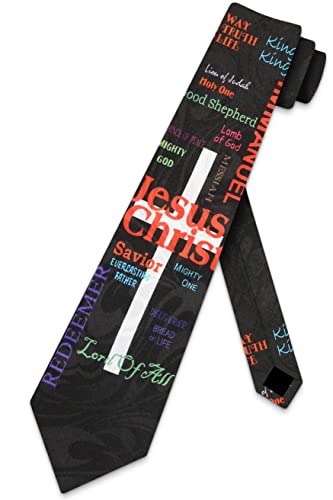 Steven Harris Kreuz Krawatten Herren Christian Jesus Christus Krawatten Religiöse Krawatte für Männer, Schwarz, Einheitsgröße von Steven Harris