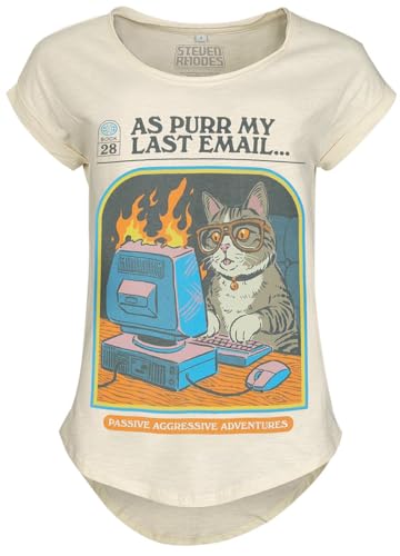 Steven Rhodes As Purr My Last E-Mail Frauen T-Shirt Sand L von Steven Rhodes