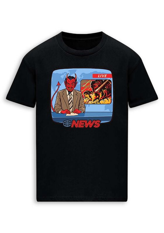 Steven Rhodes Breaking News T-Shirt schwarz in XXL von Steven Rhodes