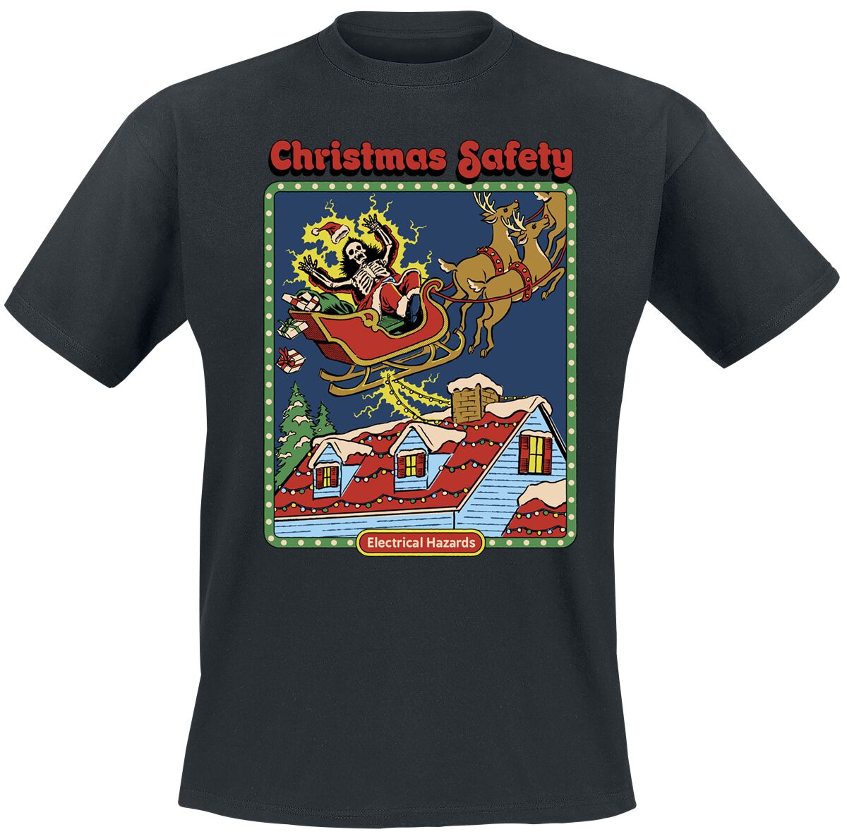 Steven Rhodes Christmas Safety T-Shirt schwarz in L von Steven Rhodes