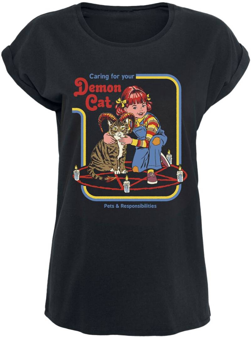 Steven Rhodes Demon Cat T-Shirt schwarz in M von Steven Rhodes