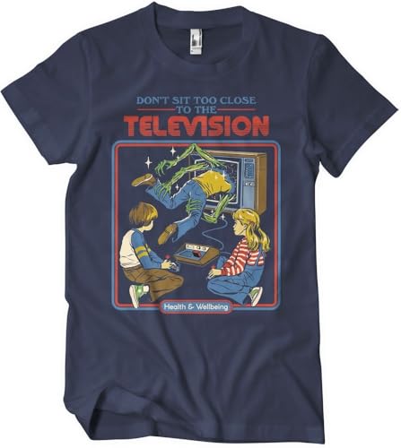 Steven Rhodes Don't Sit Too Close to The Television T-Shirt Navy-XL von Steven Rhodes