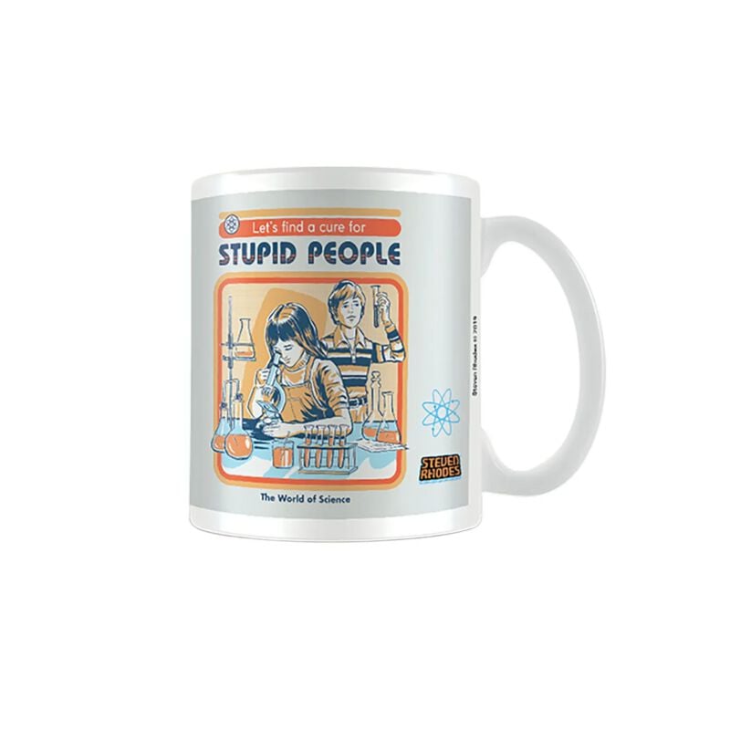 Steven Rhodes Let's Find A Cure For Stupid People Tasse weiß von Steven Rhodes