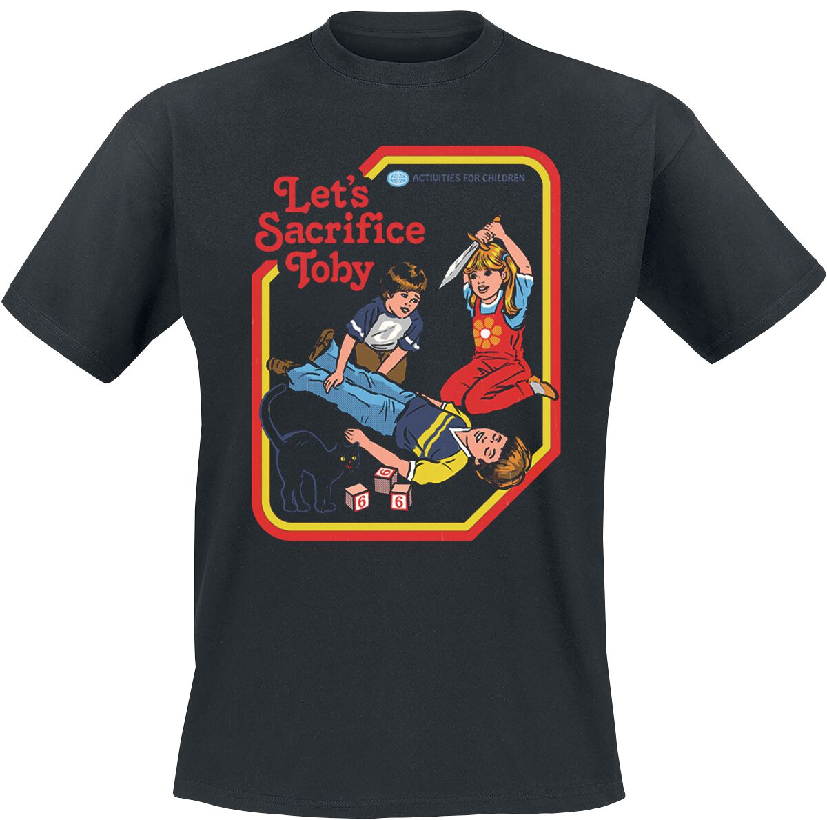 Steven Rhodes Let's Sacrafice Toby T-Shirt schwarz in 3XL von Steven Rhodes