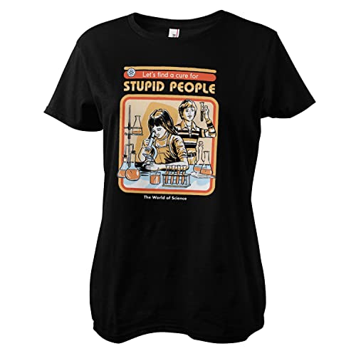 Steven Rhodes Offizielles Lizenzprodukt Cure for Stupid People Frauen T-Shirt (Schwarz), Large von Steven Rhodes