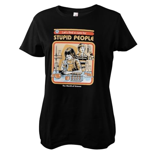 Steven Rhodes Offizielles Lizenzprodukt Cure for Stupid People Frauen T-Shirt (Schwarz), XX-Large von Steven Rhodes