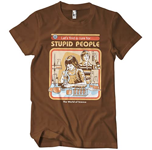 Steven Rhodes Offizielles Lizenzprodukt Cure for Stupid People Herren-T-Shirt (Braun), Medium von Steven Rhodes