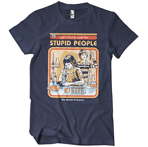 Steven Rhodes Offizielles Lizenzprodukt Cure for Stupid People Herren-T-Shirt (Marineblau), Large von Steven Rhodes