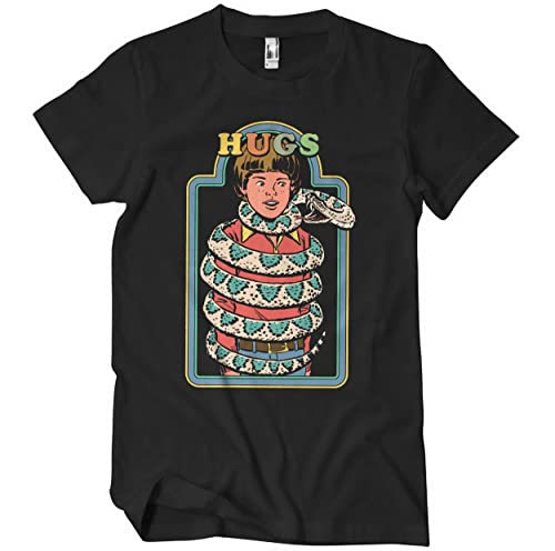 Steven Rhodes Offizielles Lizenzprodukt HUGS Herren-T-Shirt (Schwarz), Large von Steven Rhodes