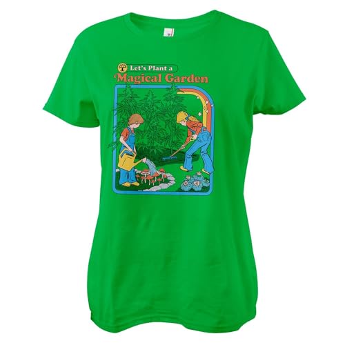 Steven Rhodes Offizielles Lizenzprodukt Let's Plant A Magical Garden Frauen T-Shirt (Grün), XX-Large von Steven Rhodes