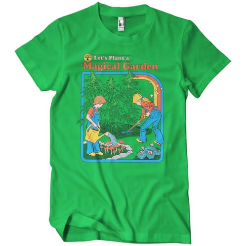 Steven Rhodes Offizielles Lizenzprodukt Let's Plant A Magical Garden Herren-T-Shirt (Grün), XX-Large von Steven Rhodes