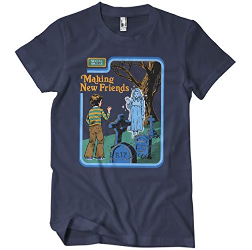 Steven Rhodes Offizielles Lizenzprodukt Making New Friends Herren-T-Shirt (Marineblau), X-Large von Steven Rhodes