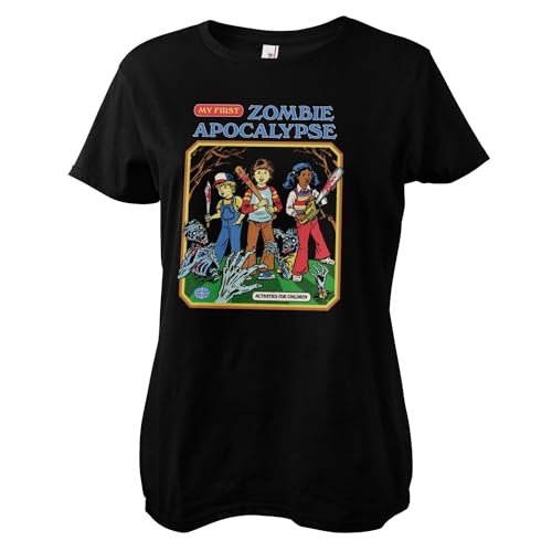 Steven Rhodes Offizielles Lizenzprodukt My First Zombie Apocalypse Frauen T-Shirt (Schwarz), Medium von Steven Rhodes