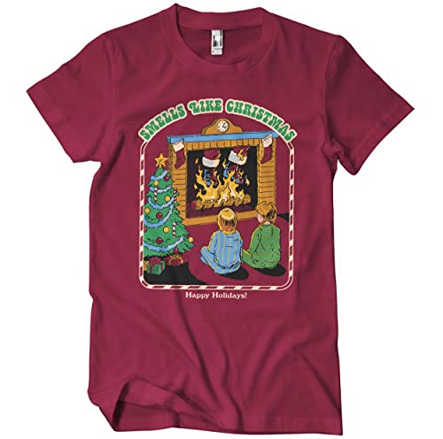 Steven Rhodes Offizielles Lizenzprodukt Smells Like Christmas Herren-T-Shirt (Tango-Rot), Medium von Steven Rhodes