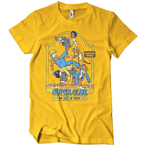 Steven Rhodes Offizielles Lizenzprodukt Super Glue is Not A Toy Herren-T-Shirt (Gold), XX-Large von Steven Rhodes