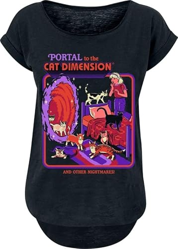 Steven Rhodes Portal to The cat Dimension Frauen T-Shirt schwarz S von Steven Rhodes