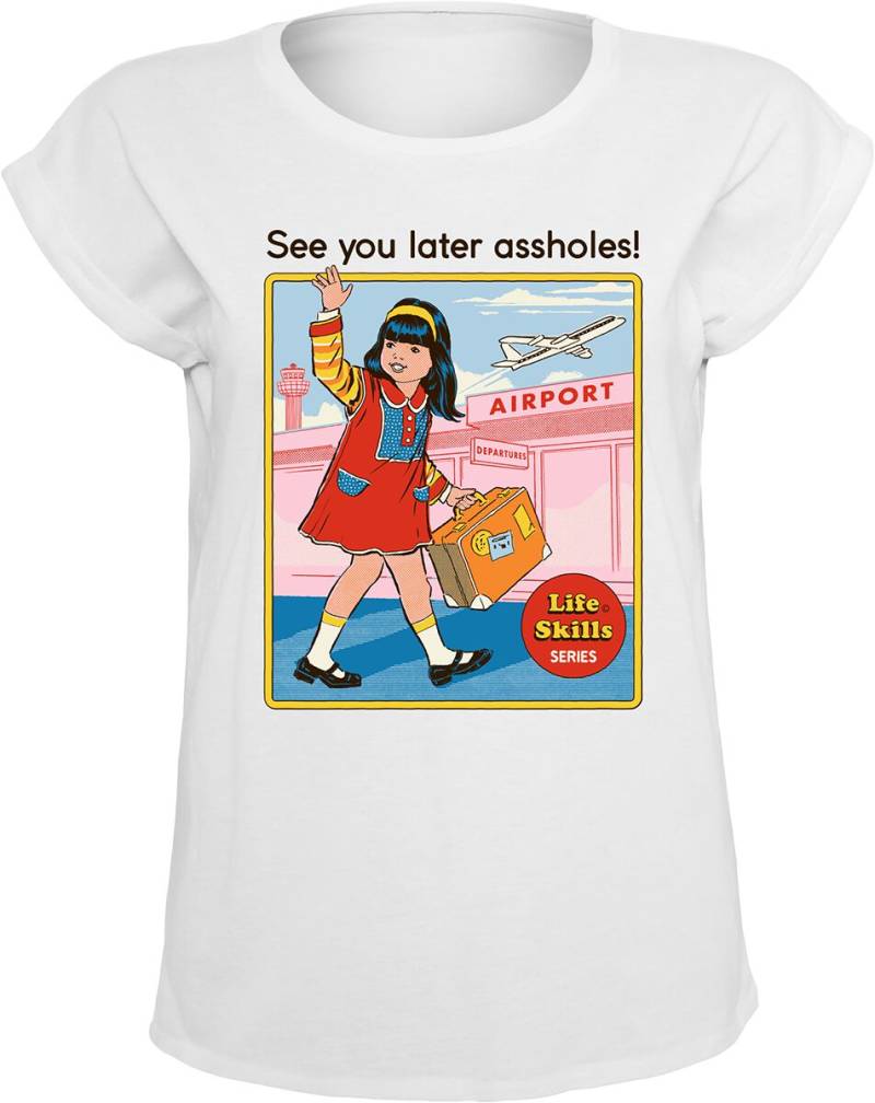 Steven Rhodes See You Later Assholes T-Shirt weiß in XL von Steven Rhodes