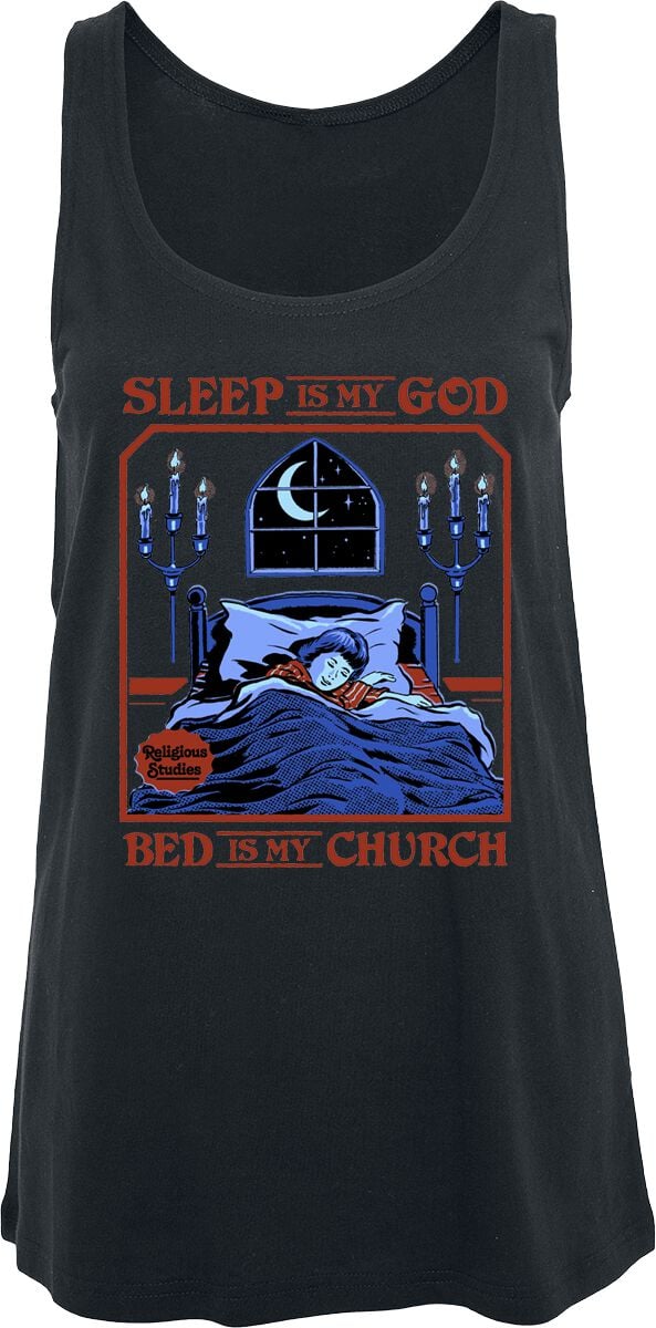 Steven Rhodes Sleep is my God - Bed is my Church Top schwarz in 3XL von Steven Rhodes