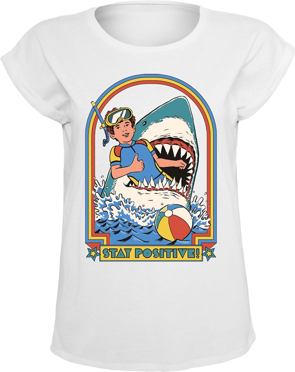 Steven Rhodes Stay Positive T-Shirt weiß in XL von Steven Rhodes