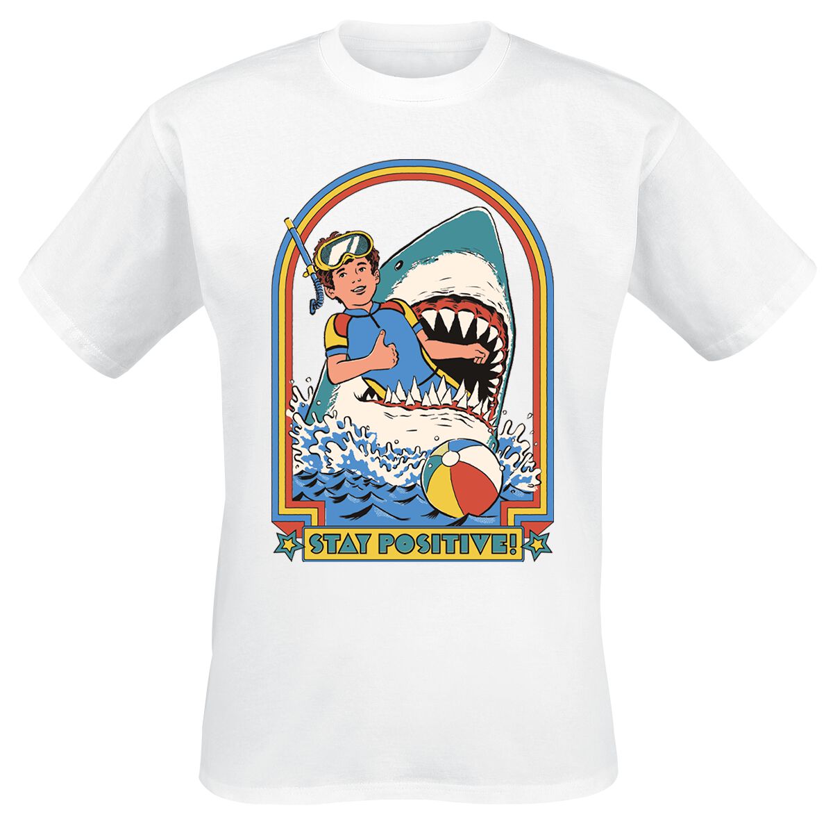 Steven Rhodes Stay Positive T-Shirt weiß in XXL Steven Rhodes Stay Positive T-Shirt weiß in XXL von Steven Rhodes