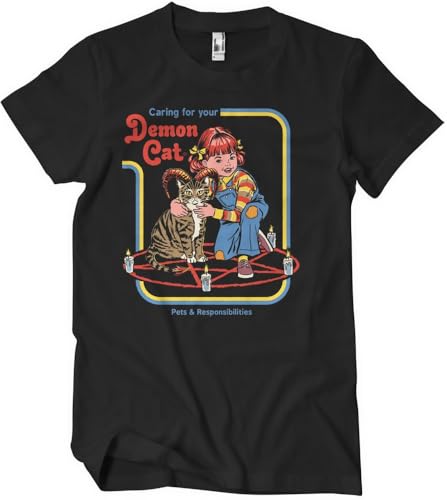 Steven Rhodes T-Shirt Caring for Your Demon Cat T-Shirt DTR-1-SR054-DTF886 Black-XXL von Steven Rhodes