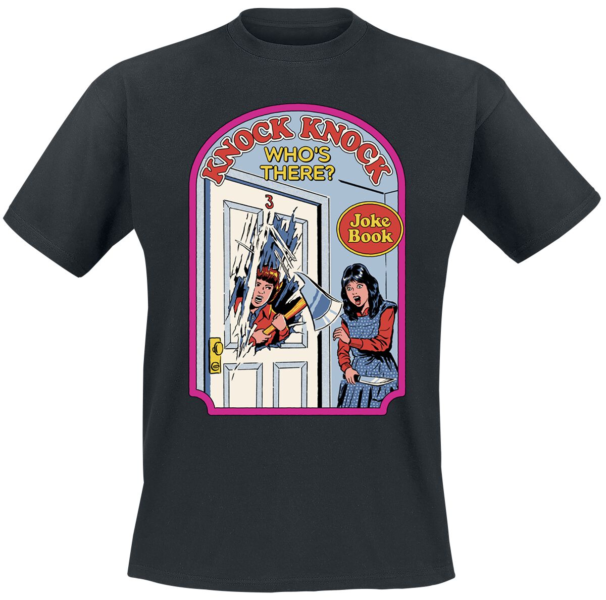 Steven Rhodes T-Shirt - Knock Knock Whos There - M bis 3XL - für Männer - Größe M - schwarz Steven Rhodes T-Shirt - Knock Knock Whos There - M bis 3XL - für Männer - Größe M - schwarz von Steven Rhodes