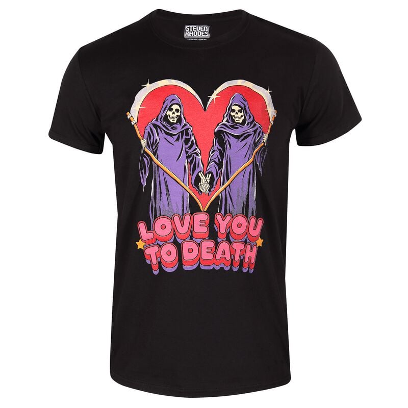 Steven Rhodes T-Shirt - Love You To Death - M bis XXL - für Männer - Größe XL - schwarz von Steven Rhodes