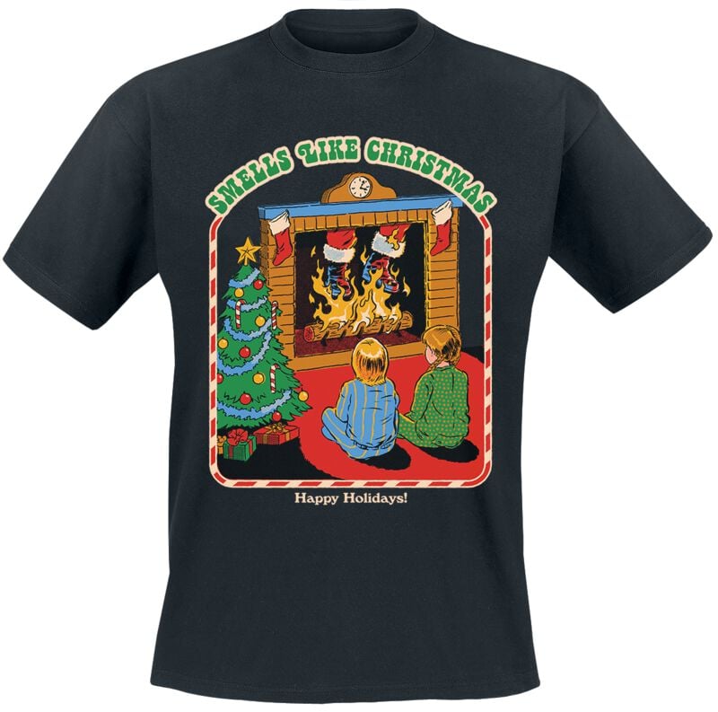 Steven Rhodes T-Shirt - Smells like Christmas - M bis 3XL - für Männer - Größe 3XL - schwarz von Steven Rhodes