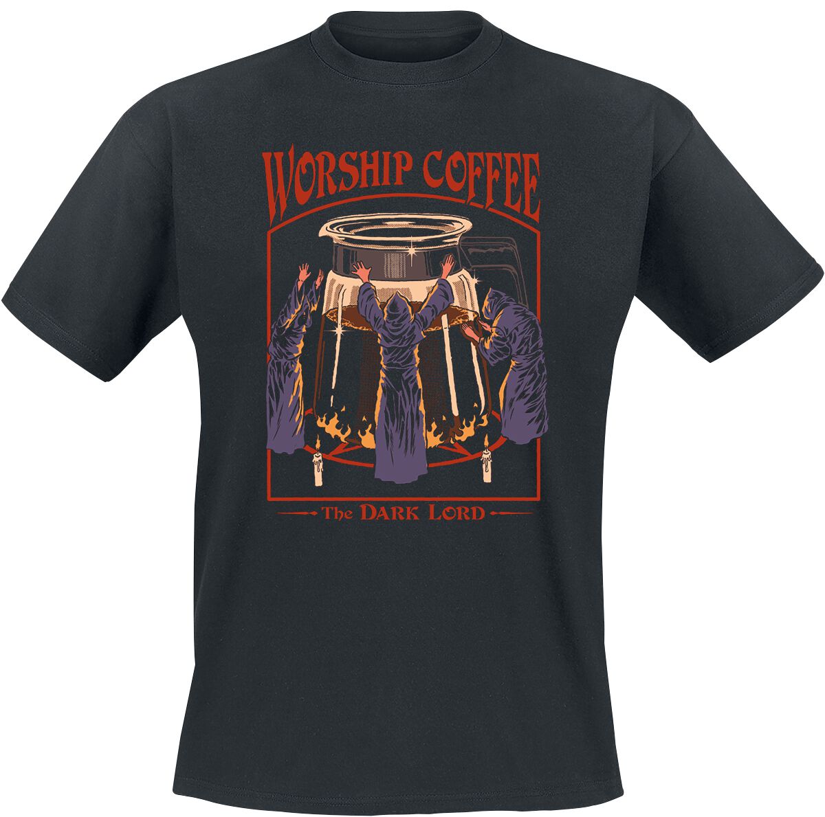 Steven Rhodes T-Shirt - Worship Coffee - S bis 4XL - für Männer - Größe L - schwarz von Steven Rhodes