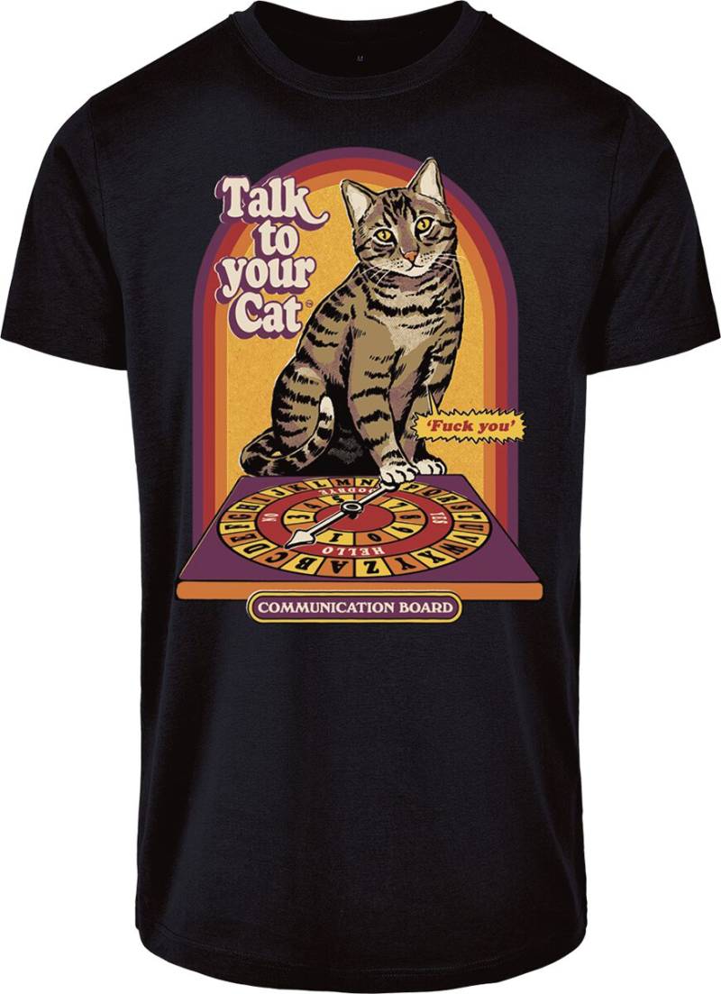 Steven Rhodes Talk To Your Cat T-Shirt schwarz in XXL von Steven Rhodes