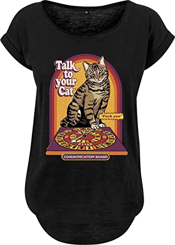Steven Rhodes Talk to Your Cat Frauen T-Shirt schwarz 5XL von Steven Rhodes